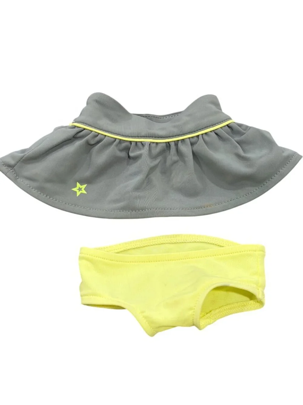 American Girl Gray & Yellow Doll Skirt And Underwear Set